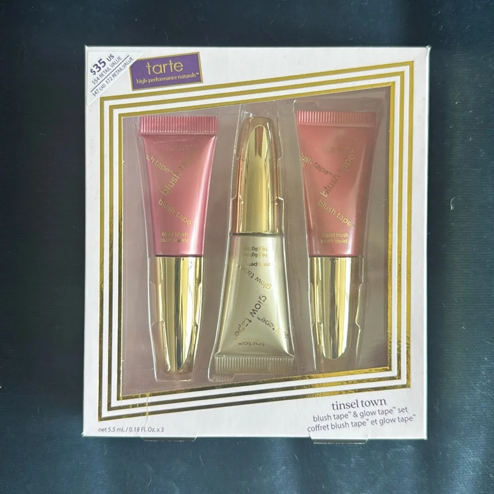 BNIB Tarte Tinsel Town Blush Tape & Glow Tape Set - Passionate Pinks - Picture 2 of 3